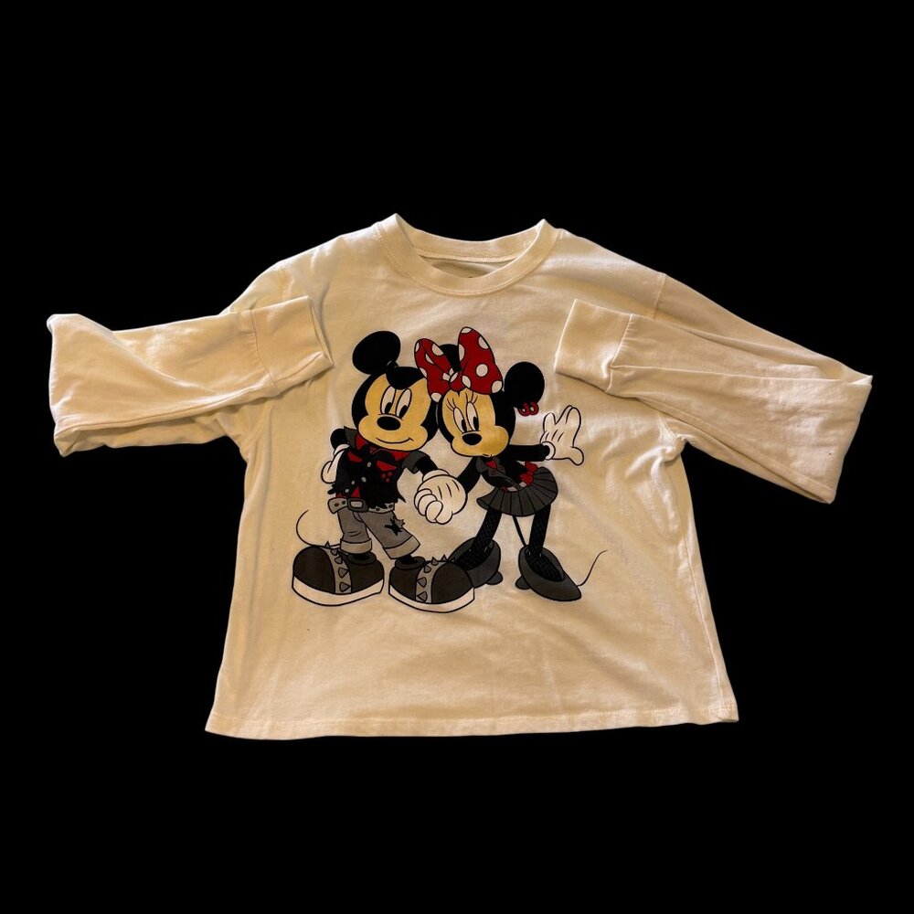 Disney Mickey & Minnie Youth Small Long Sleeve Graphic Shirt